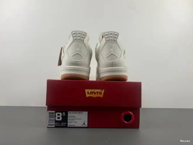 Reps TBK AO2571-100 x 'White' Jordan 4 Levi's Air 0417